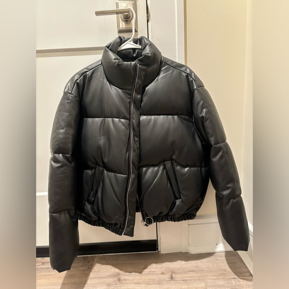 Faux Leather Puffer
